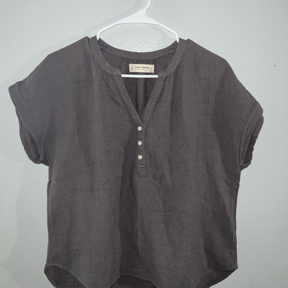 Lucky Brand Women's Charcoal Blouse
